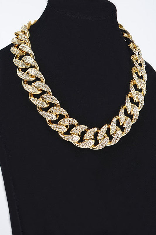 Avalon Cuban Link Crystal Statement Necklace