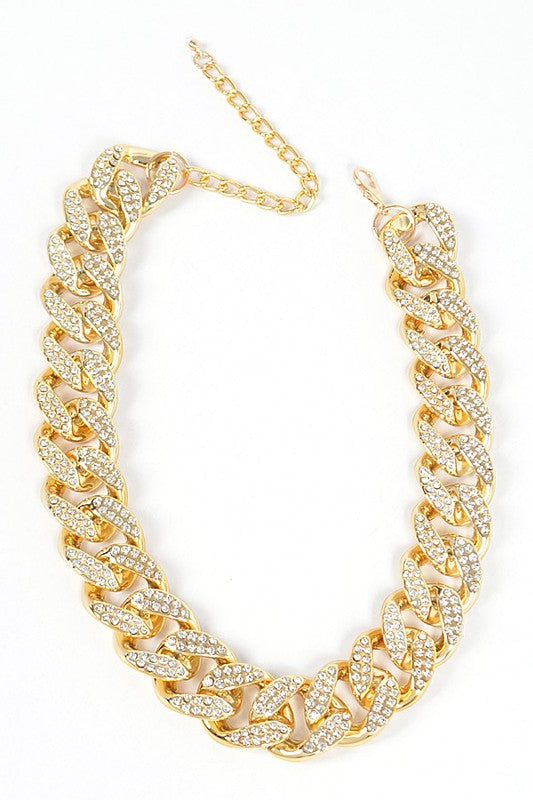 Avalon Cuban Link Crystal Statement Necklace