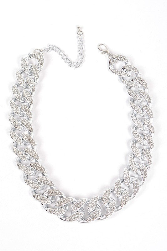Avalon Cuban Link Crystal Statement Necklace