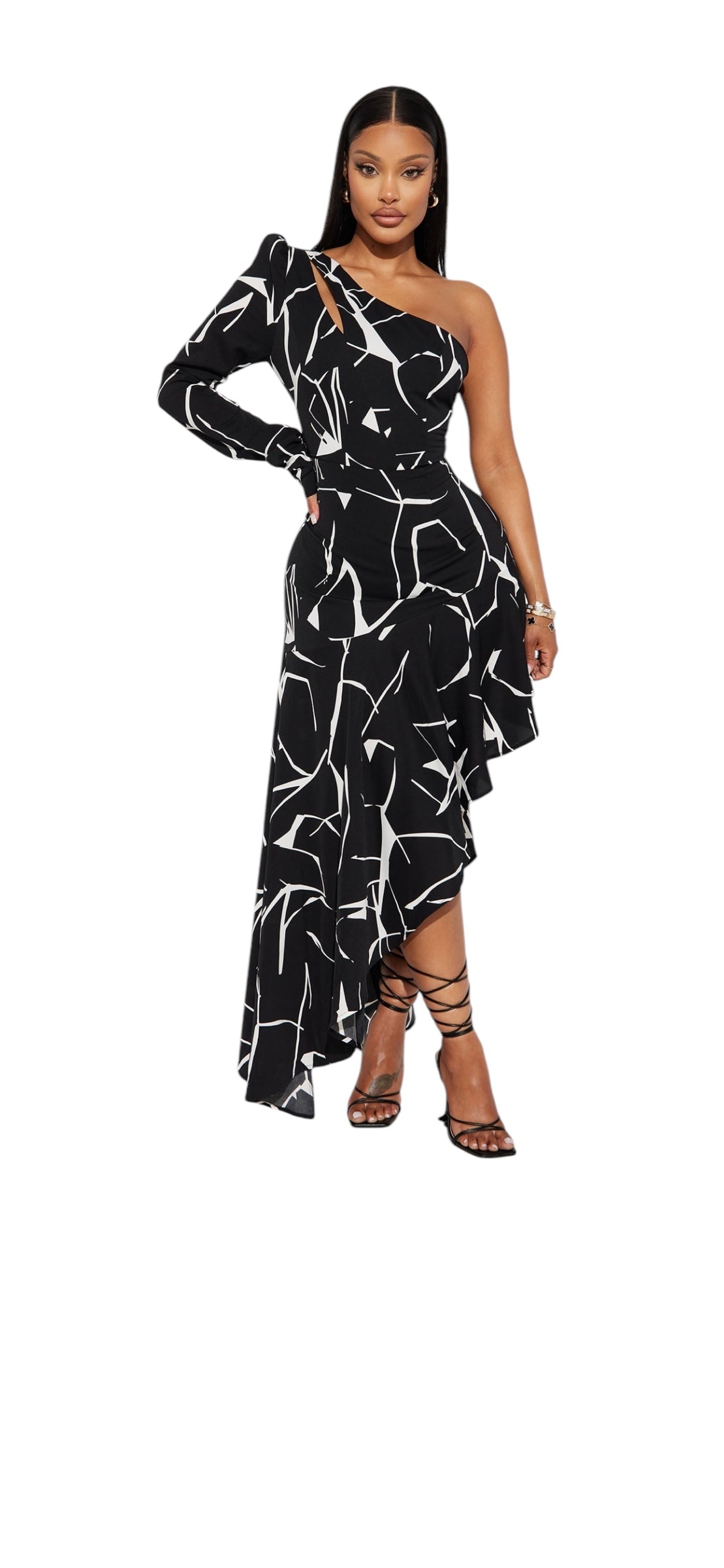 Ink & Ivory Eclipse Asymmetric Dress