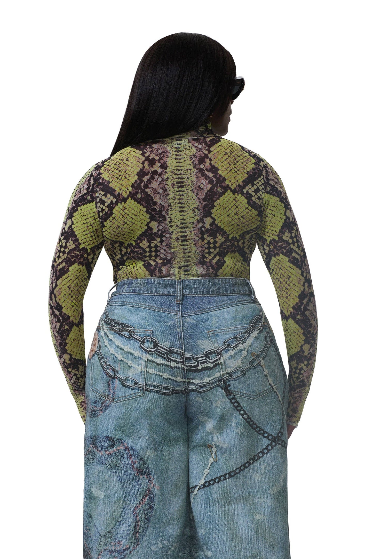 Zadie Top - Lime Snake