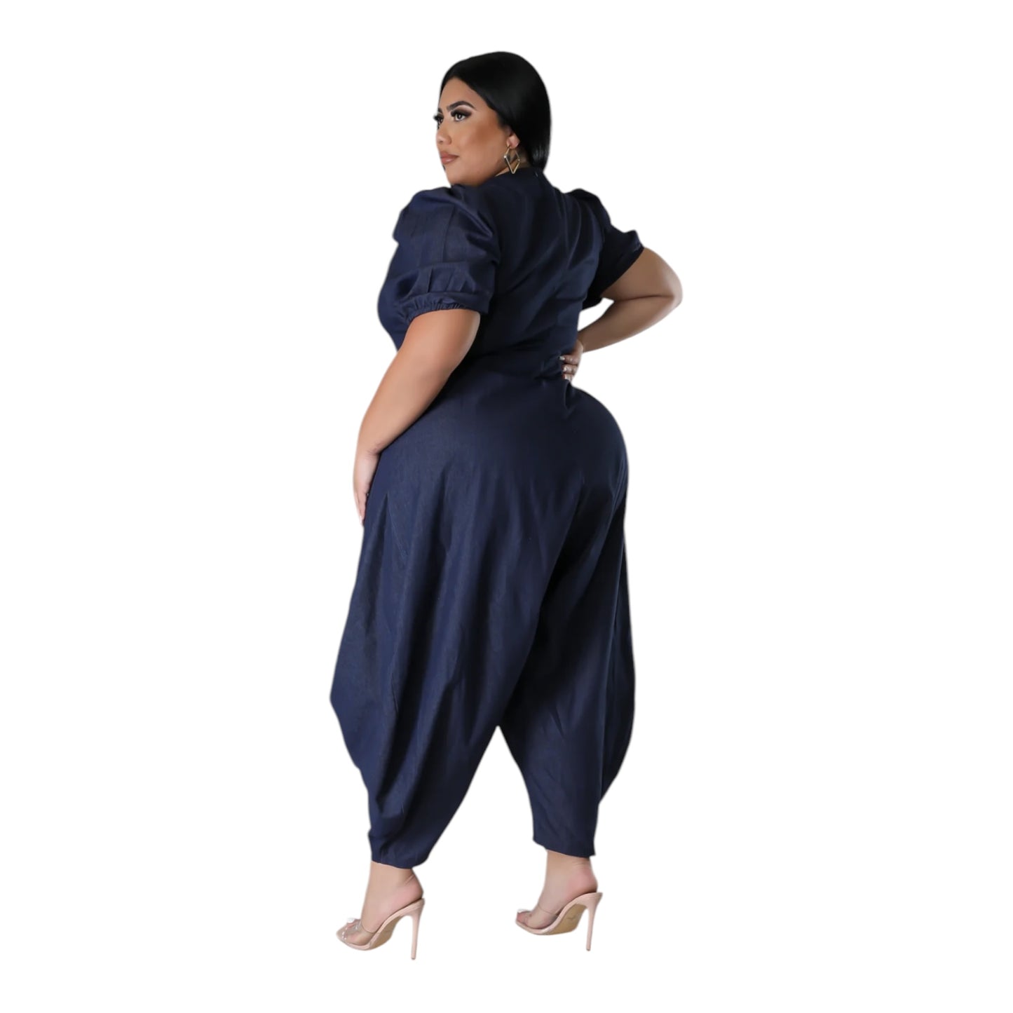 Midnight Origami Sculptural Plus Size Jumpsuit