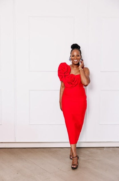 Crimson Dame Midi Dress XXL Crimson Dame Midi Dress XXL