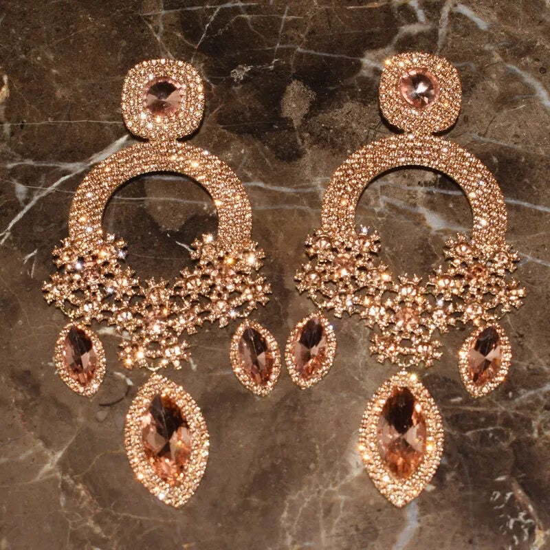 Sunset Glow Bejeweled Hoop Earrings