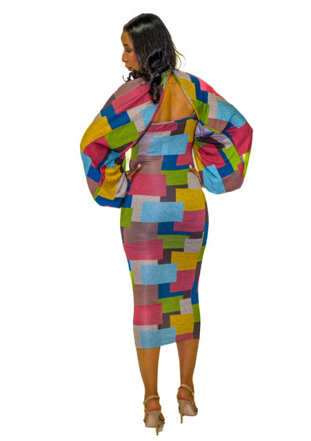 MOSAIC DREAM CAPE DRESS