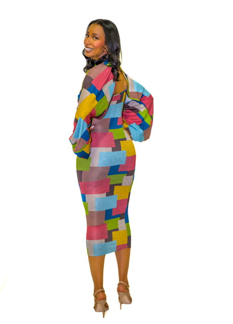 MOSAIC DREAM CAPE DRESS