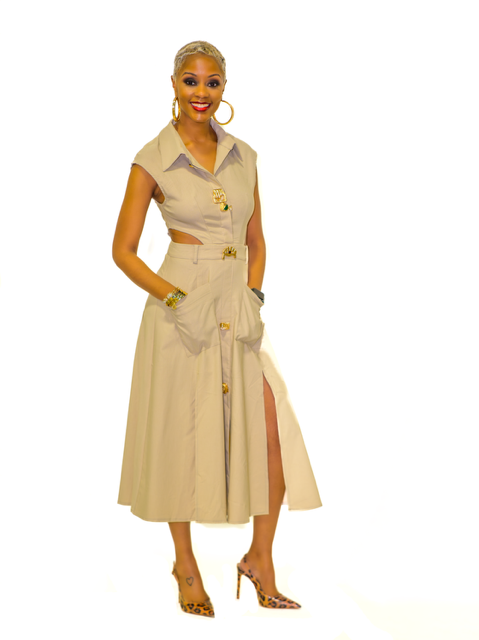 Milano Luxe Cut-Out Shirt Dress