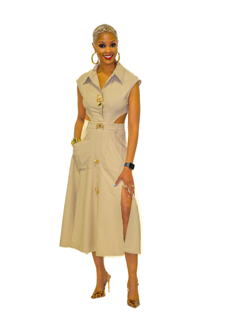 Milano Luxe Cut-Out Shirt Dress