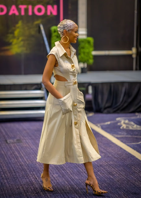 Milano Luxe Cut-Out Shirt Dress