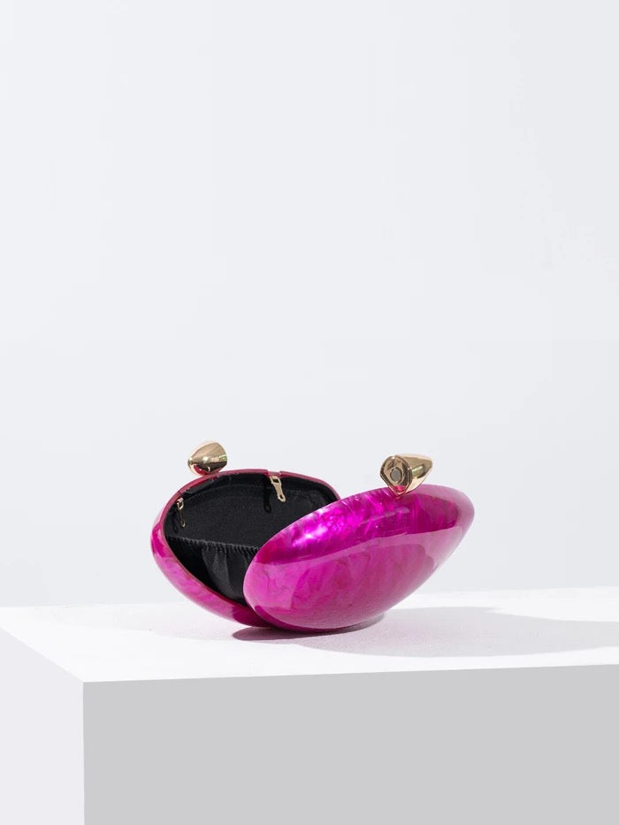 Magenta Opulence Stone Clutch
