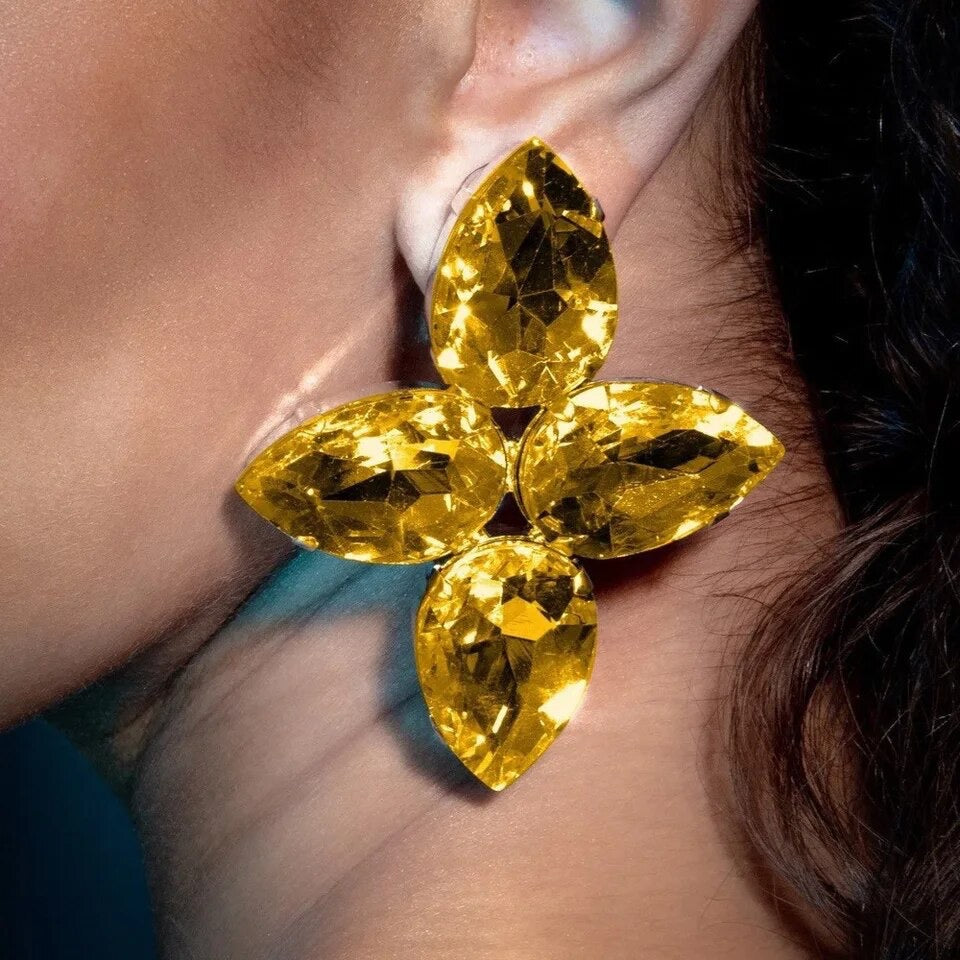 Emerald Blossom Statement Earrings