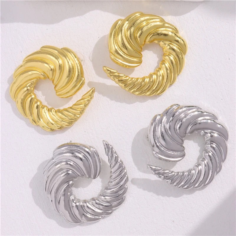 Sculptural Spiral Hoop Earrings