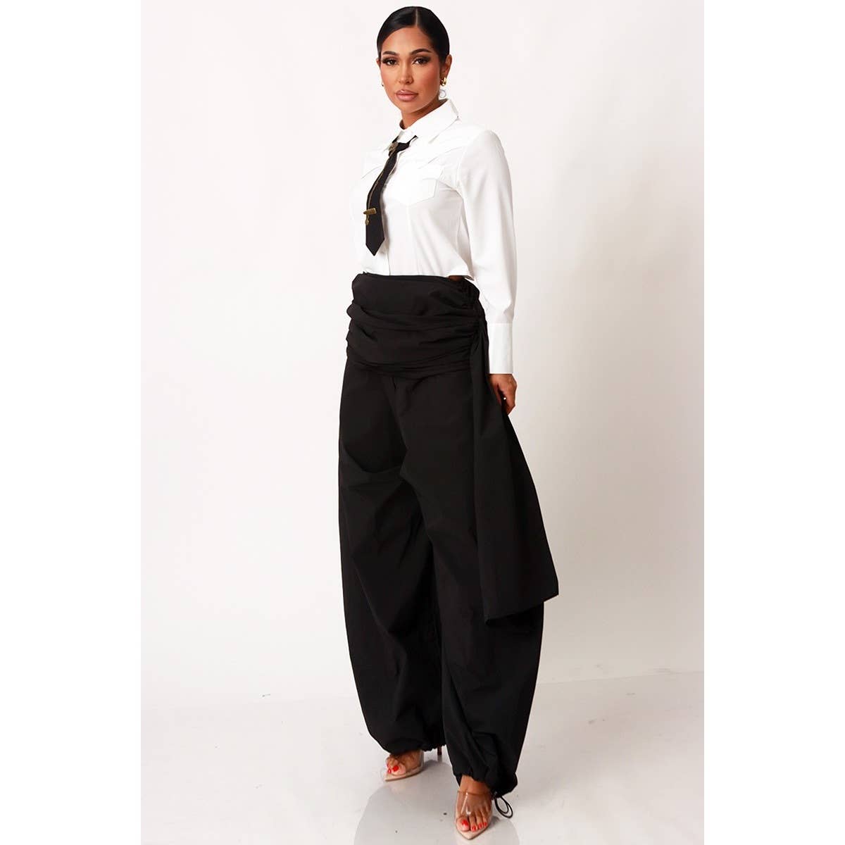 HAVANA HEIGHTS DRAPED PALAZZO PANTS