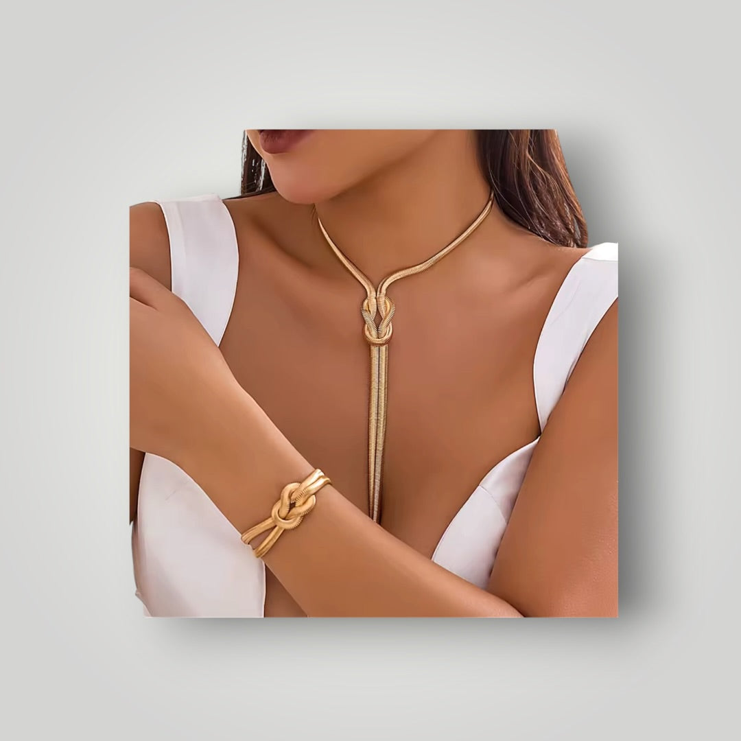 The Golden Knot Snake Chain Set