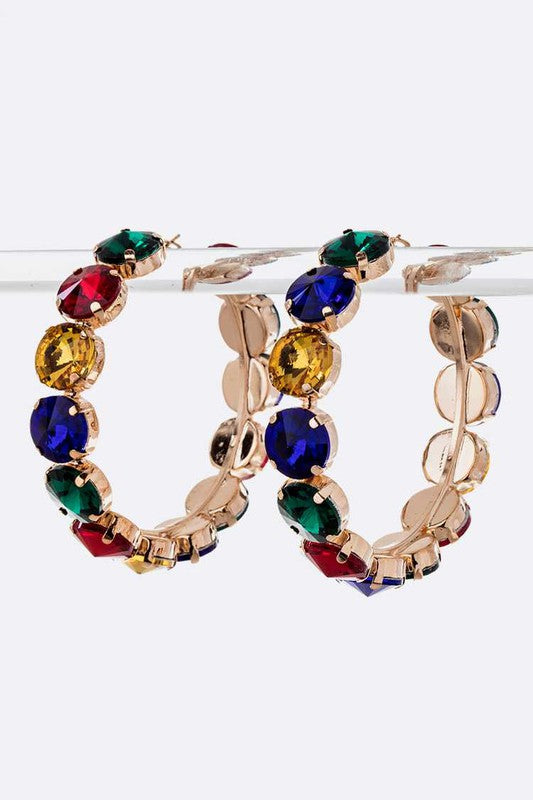 Champagne Dreams Crystal Hoops