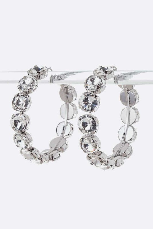 Champagne Dreams Crystal Hoops