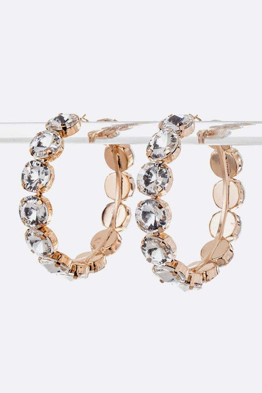 Champagne Dreams Crystal Hoops