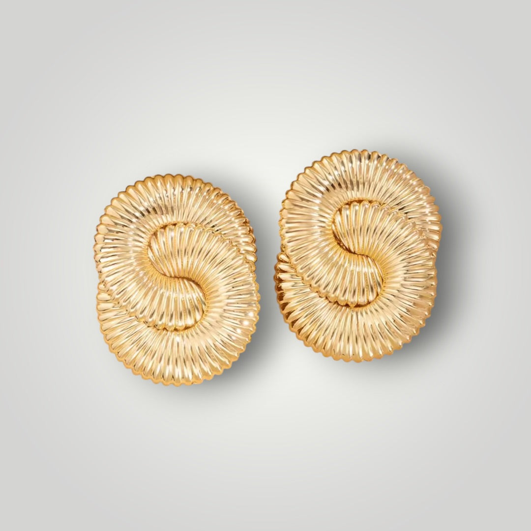 Golden Swirl Disc Earrings
