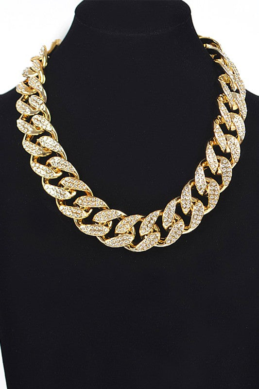 Avalon Cuban Link Crystal Statement Necklace