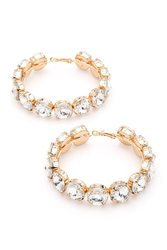 Champagne Dreams Crystal Hoops