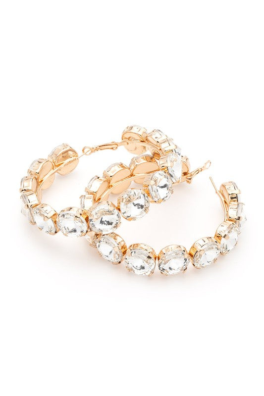 Champagne Dreams Crystal Hoops