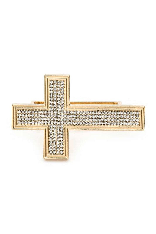 Divine Sparkle Cross Ring