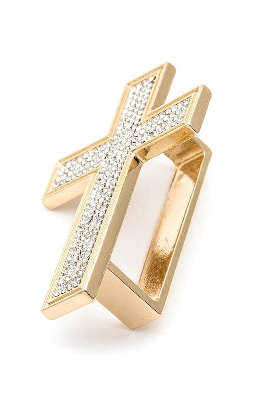 Divine Sparkle Cross Ring