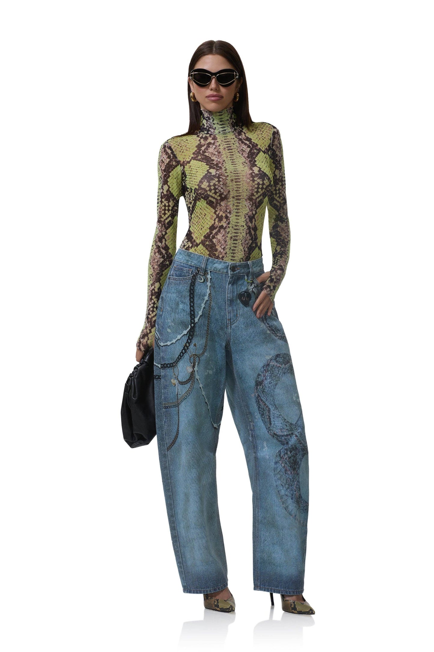 Zadie Top - Lime Snake