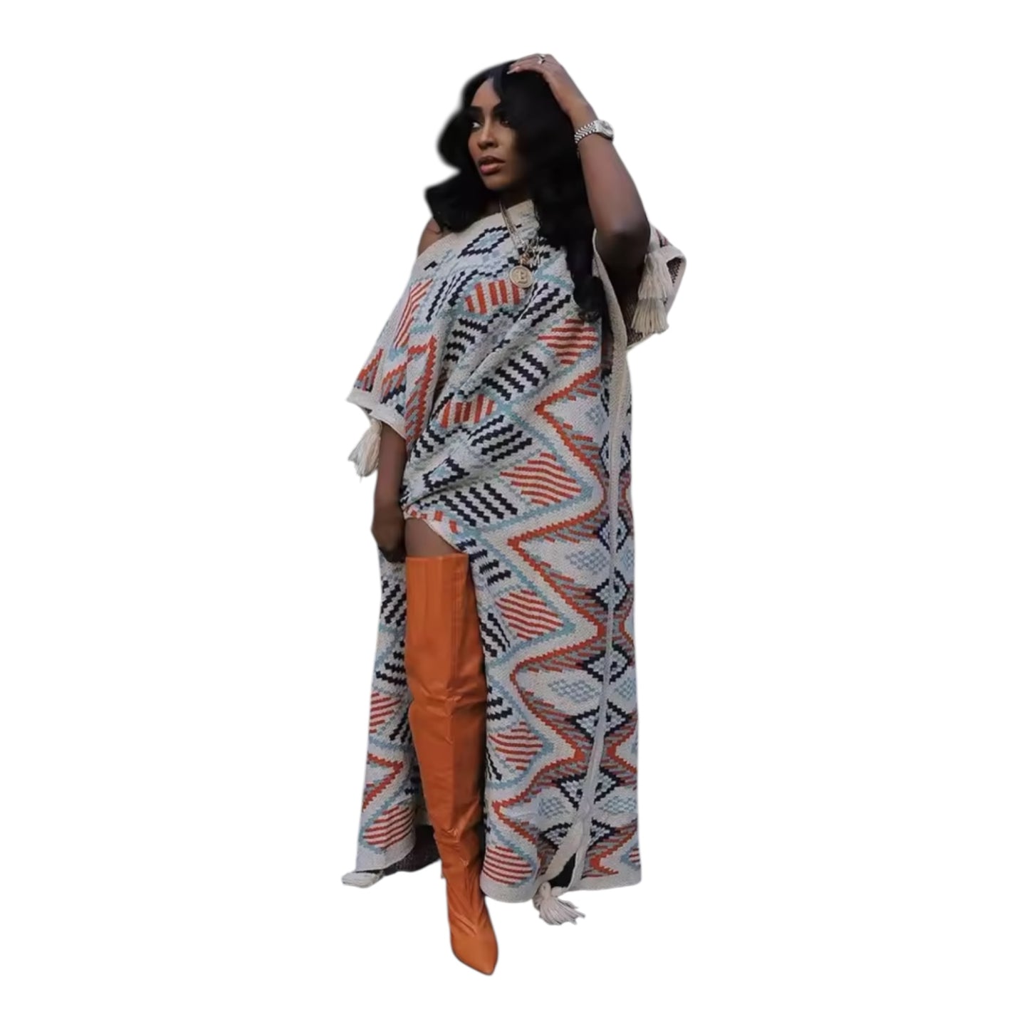 Ankara Wave Maxi Dress