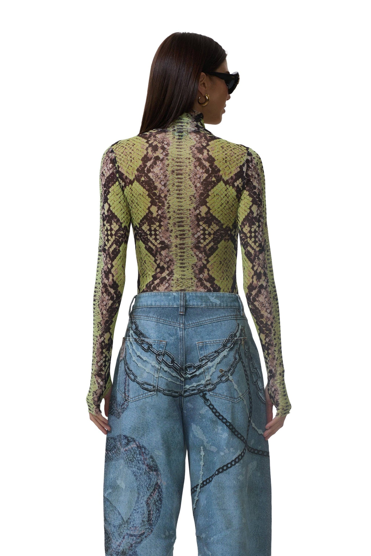 Zadie Top - Lime Snake