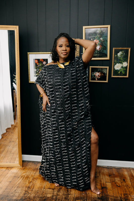 Slate and Shadow Maxi Dress