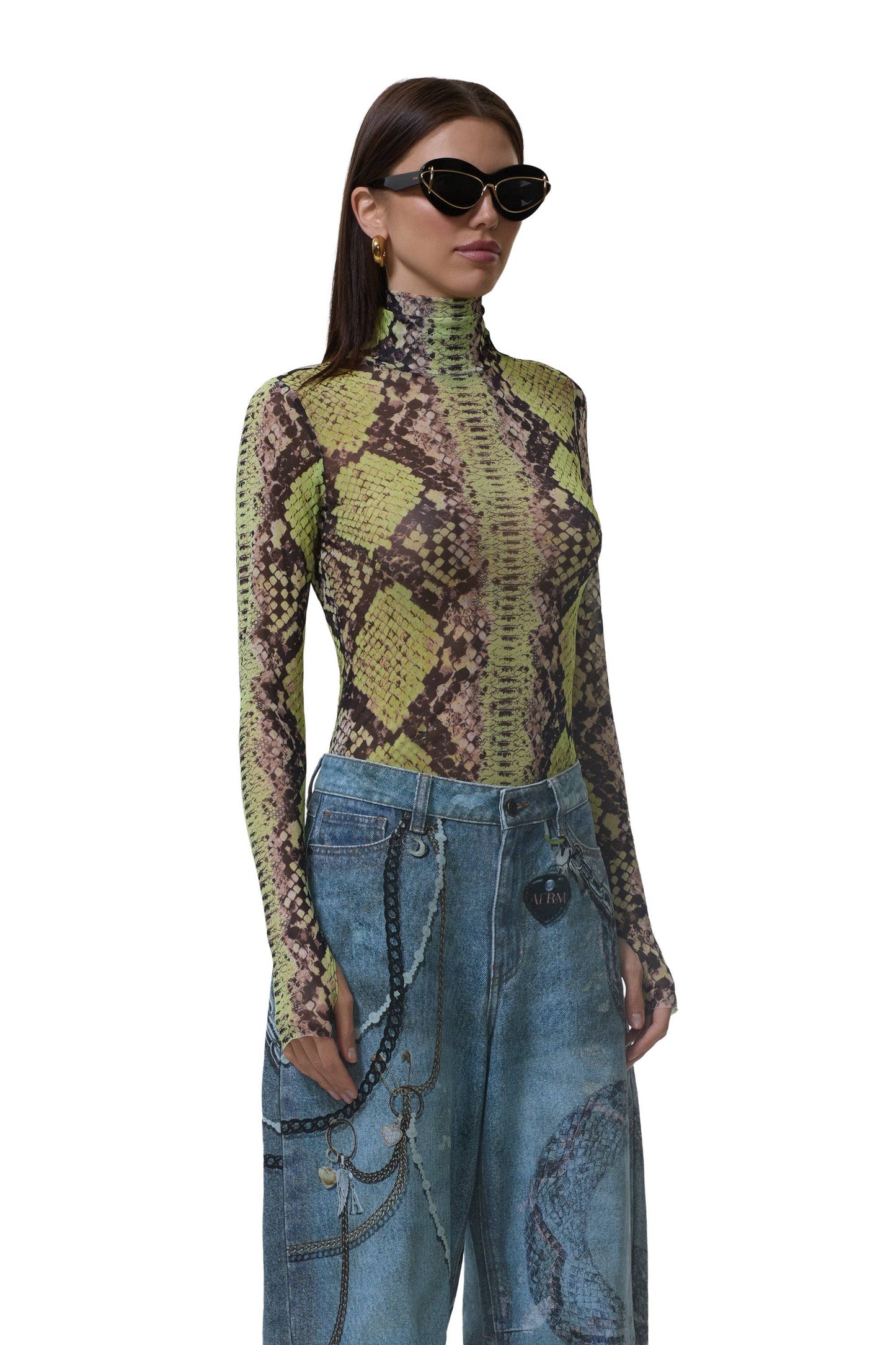 Zadie Top - Lime Snake