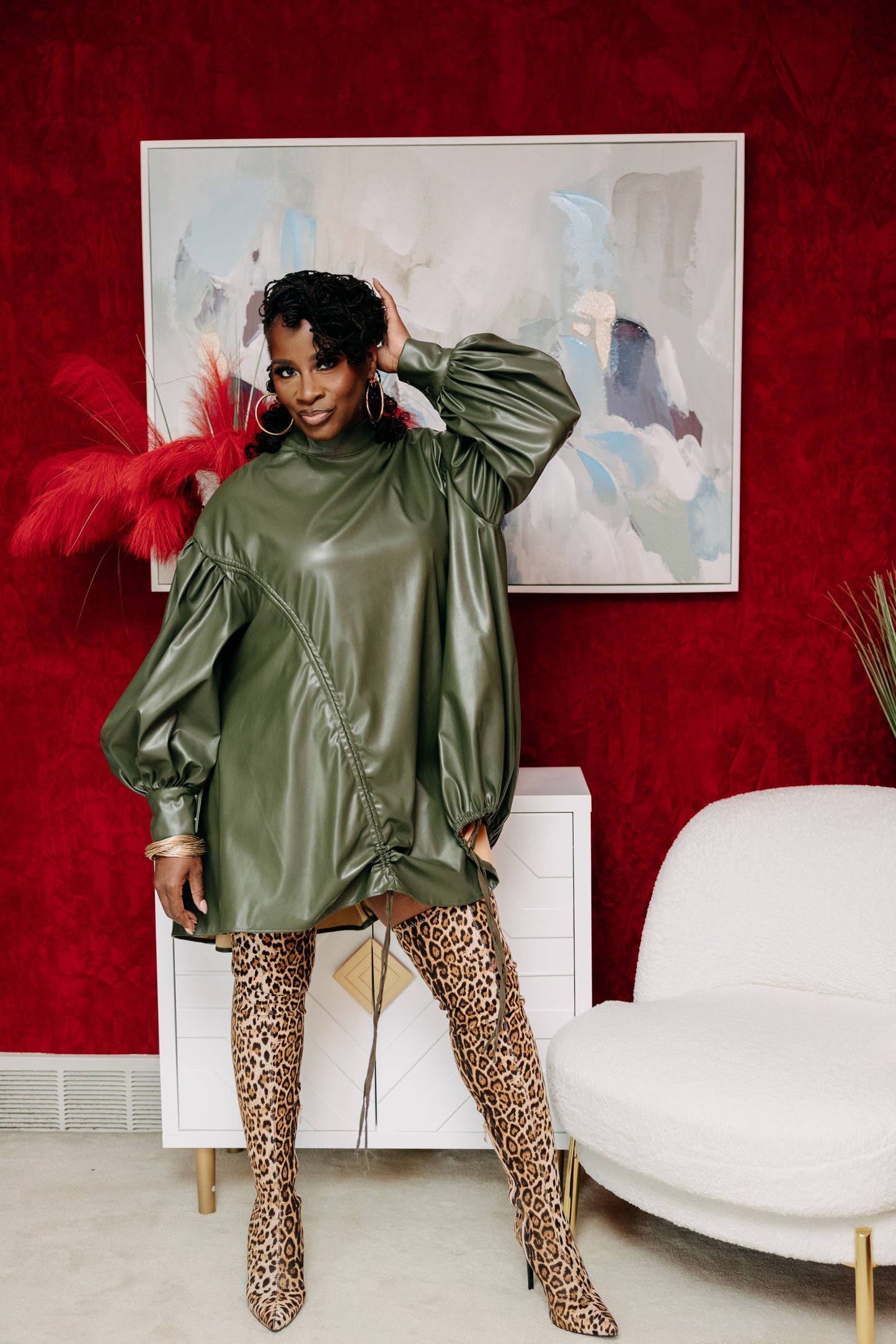 Monarch Faux Leather Dress