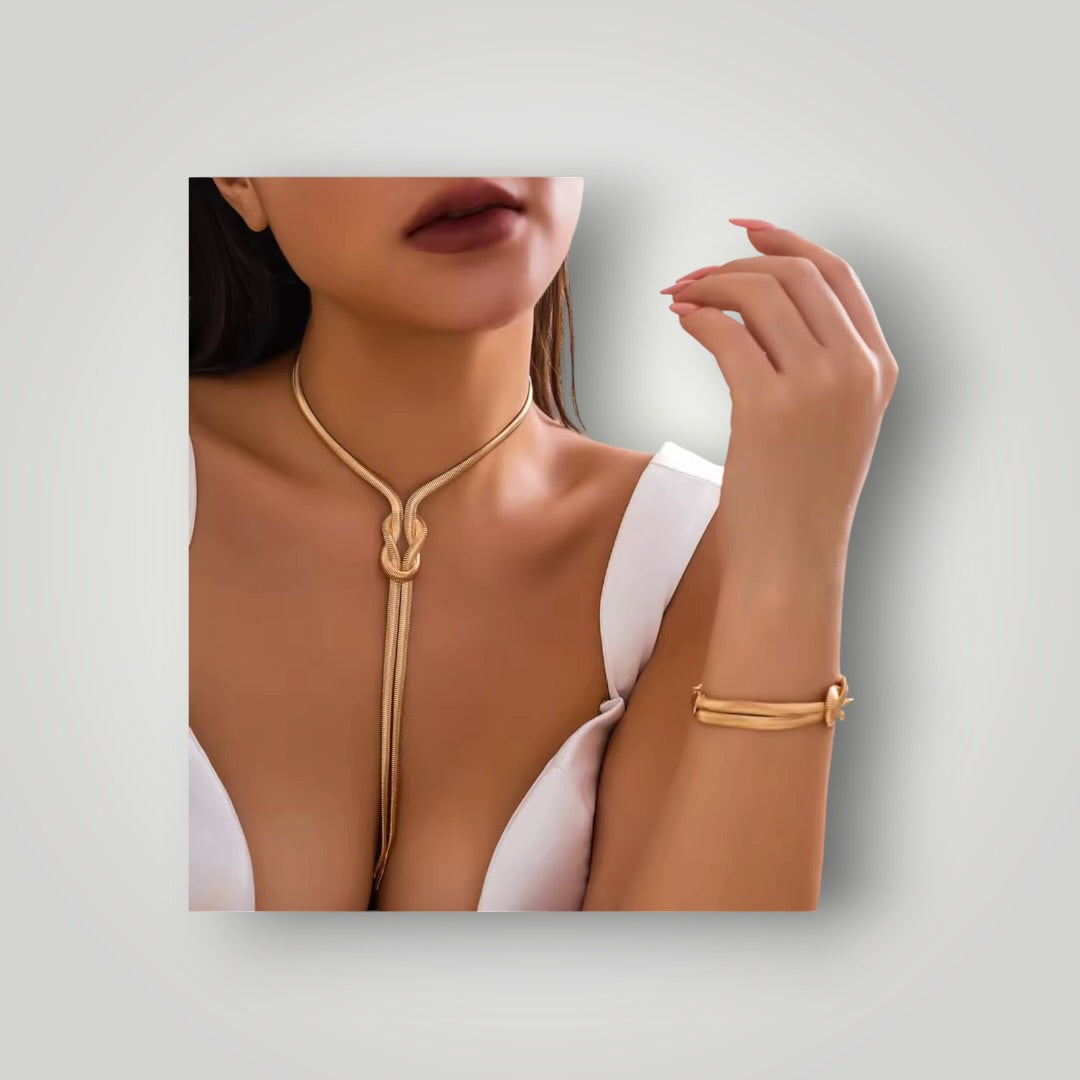The Golden Knot Snake Chain Set