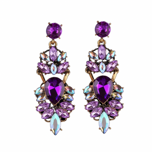 Amethyst Aurora Crystal Earrings