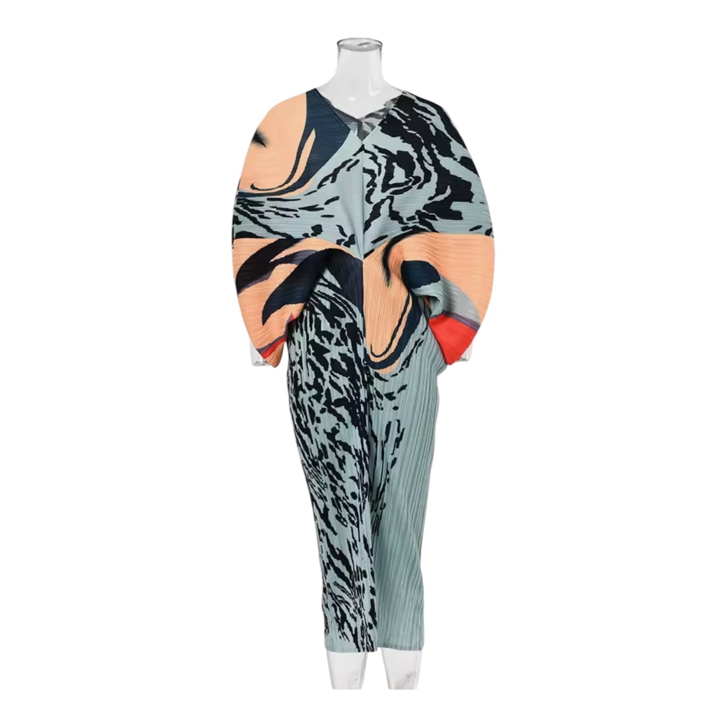 Mosaic Muse Pleated Midi Dress