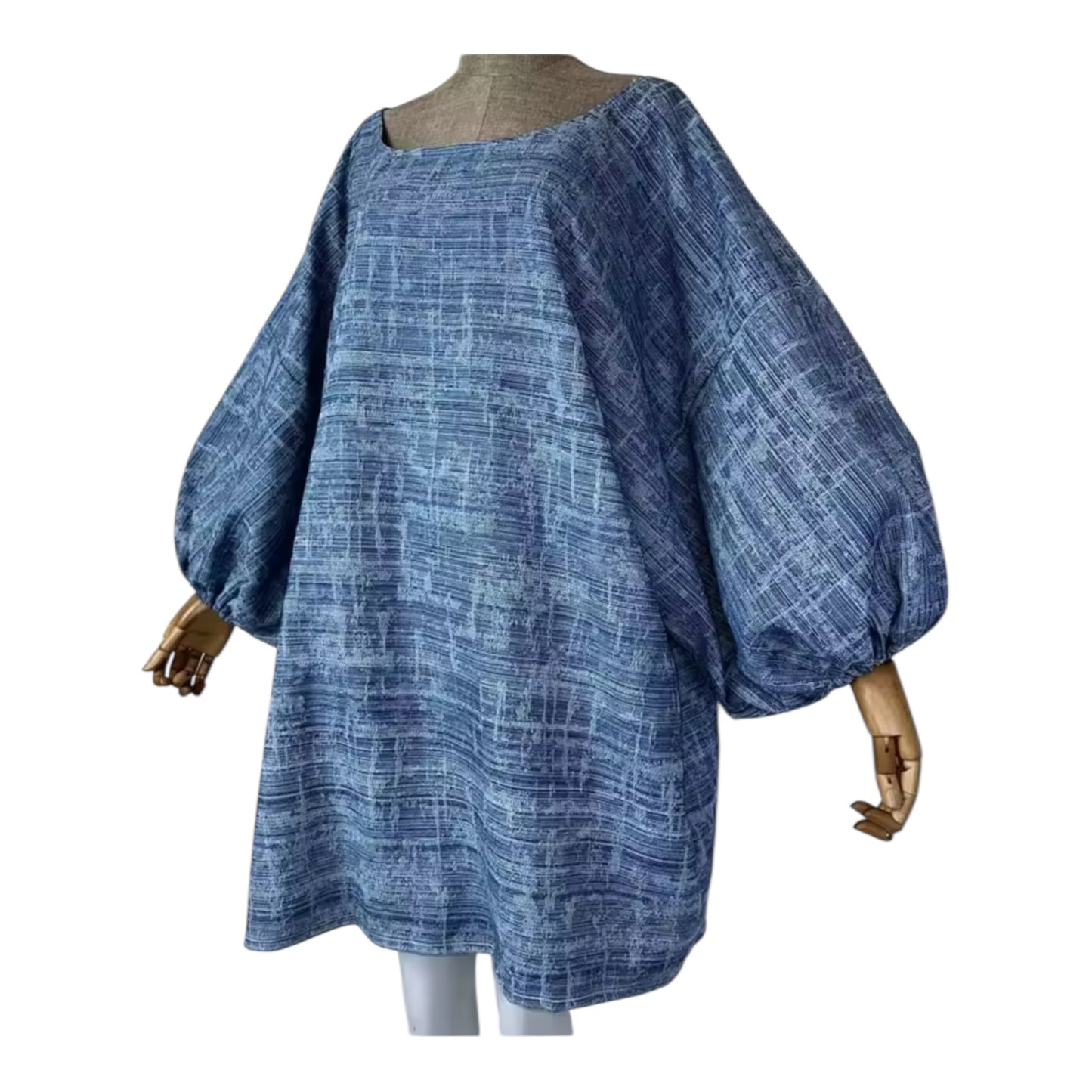 GENEVA DENIM BUBBLE SLEEVE DRESS