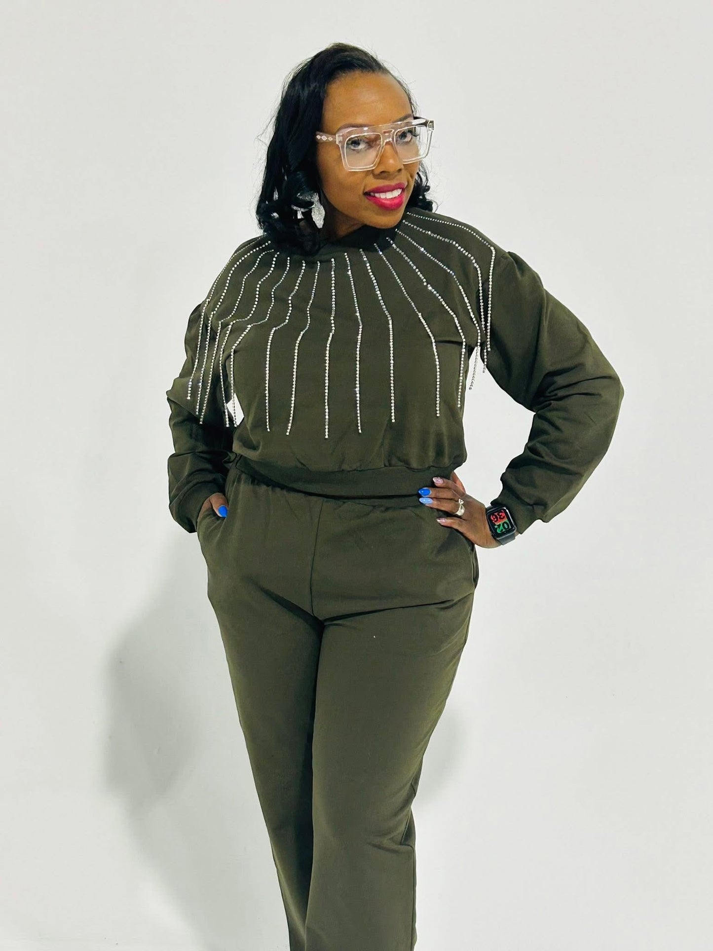 Emerald Edge Cropped Set