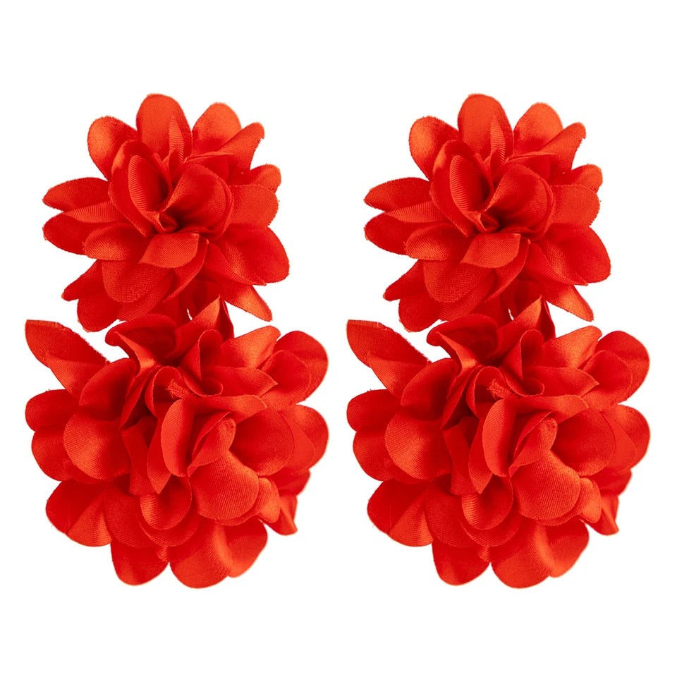 Monochrome Petal Cluster Earrings