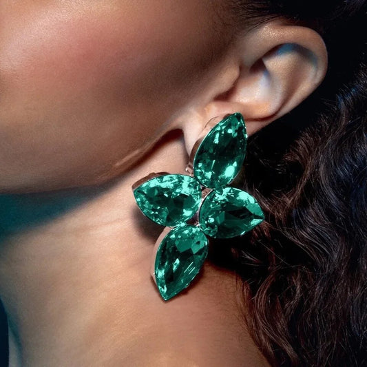 Emerald Blossom Statement Earrings