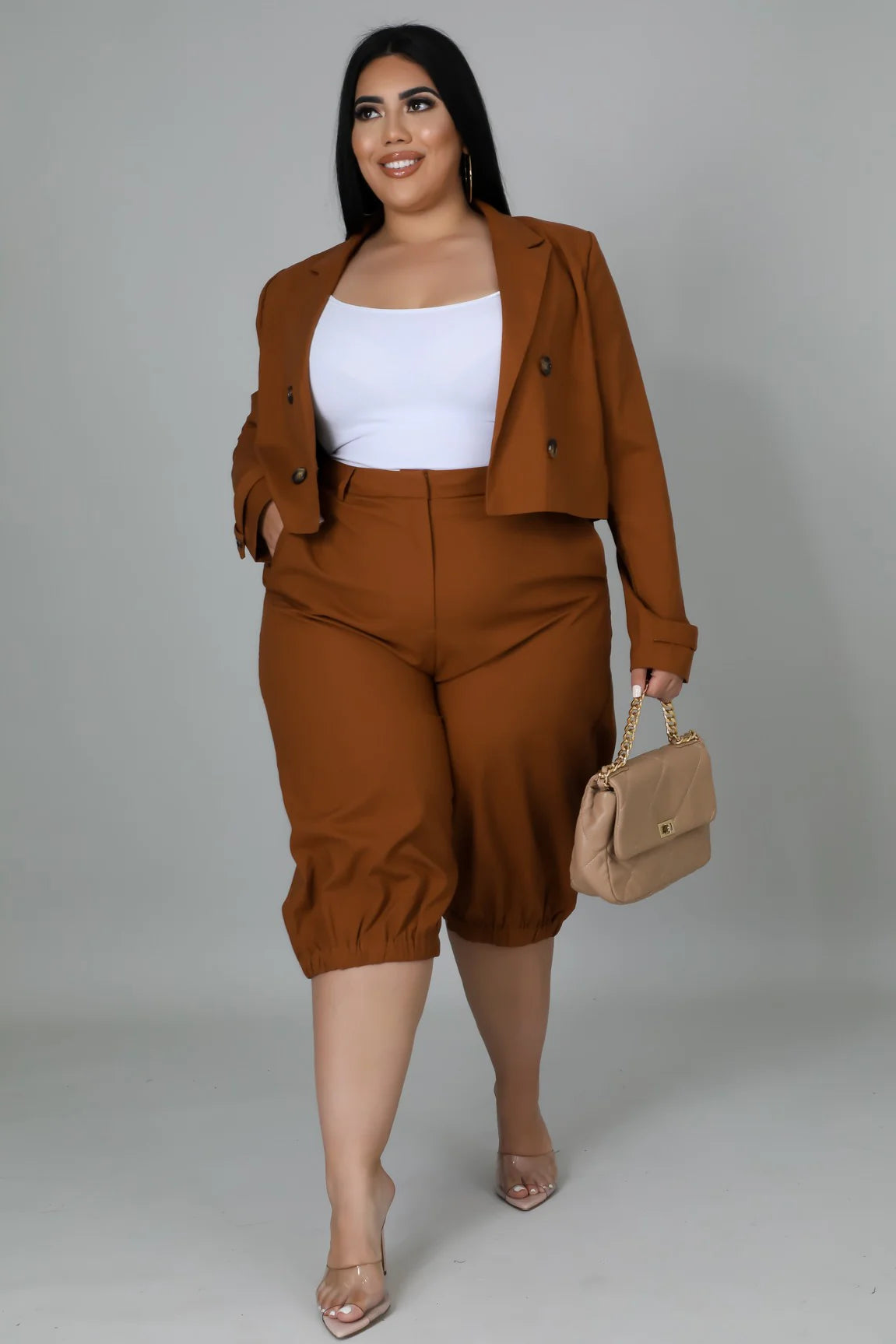 Autumn Executive Crop Blazer Set