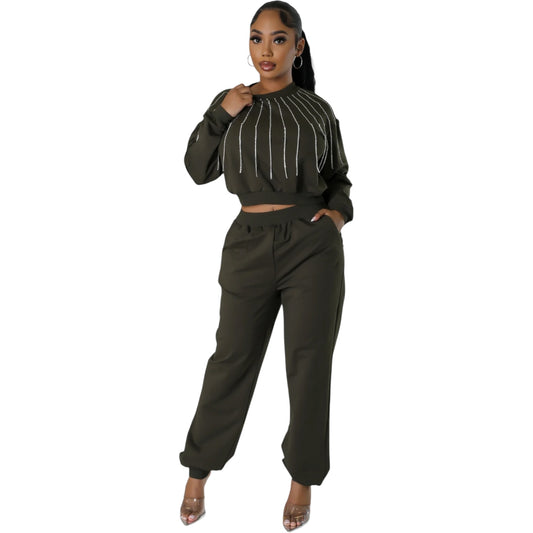 Emerald Edge Cropped Set