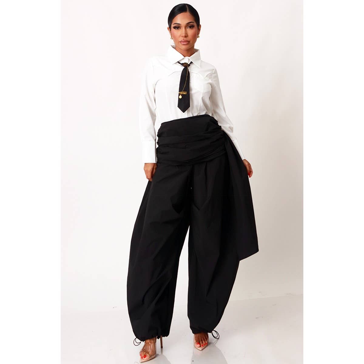 HAVANA HEIGHTS DRAPED PALAZZO PANTS