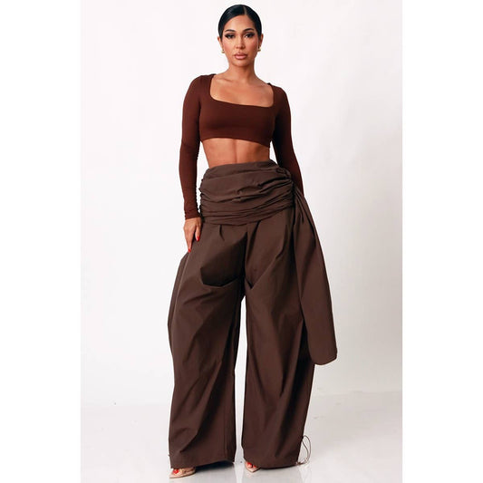 HAVANA HEIGHTS DRAPED PALAZZO PANTS