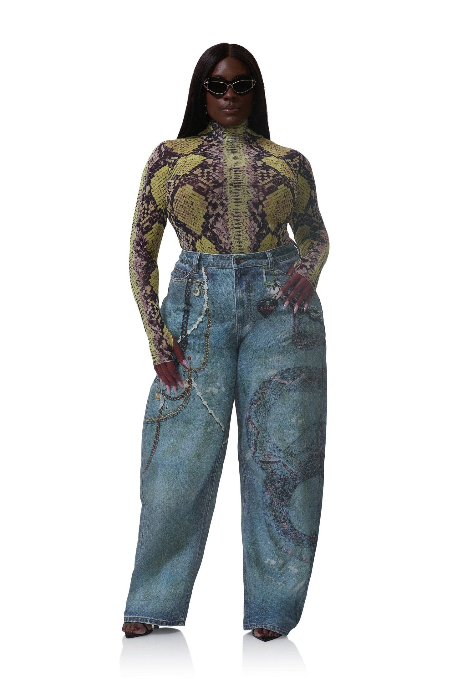 Zadie Top - Lime Snake