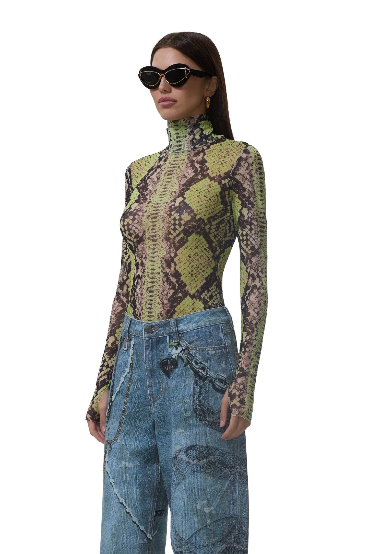 Zadie Top - Lime Snake